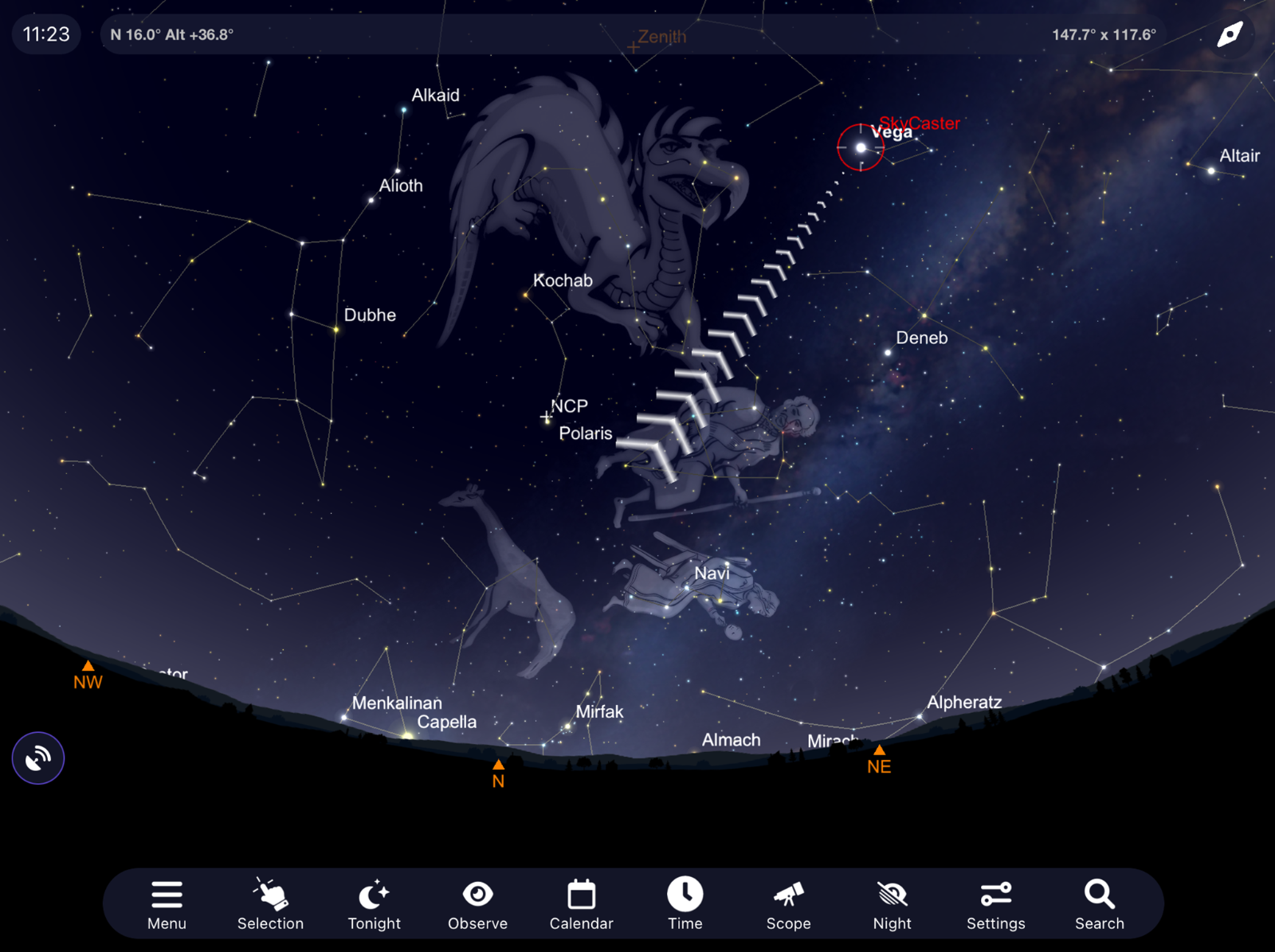 Screenshot of the SkyCast interface