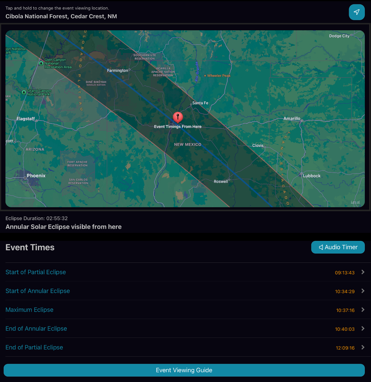 Screenshot of weather feed.